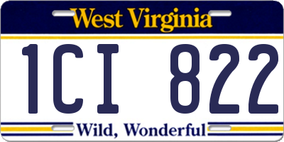 WV license plate 1CI822