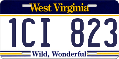 WV license plate 1CI823