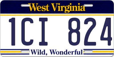 WV license plate 1CI824