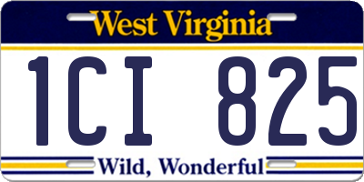 WV license plate 1CI825