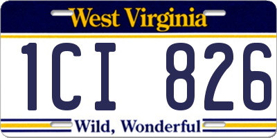 WV license plate 1CI826