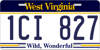 WV license plate 1CI827
