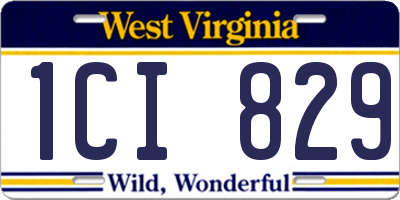 WV license plate 1CI829