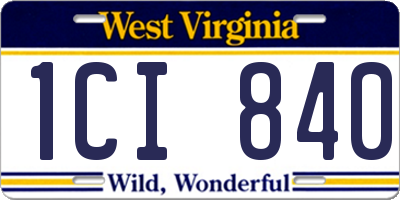 WV license plate 1CI840