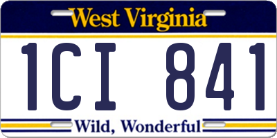 WV license plate 1CI841