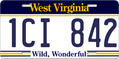 WV license plate 1CI842