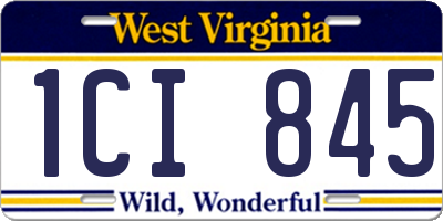 WV license plate 1CI845