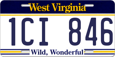 WV license plate 1CI846