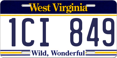 WV license plate 1CI849