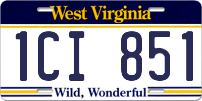 WV license plate 1CI851