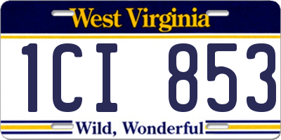 WV license plate 1CI853