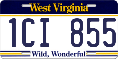 WV license plate 1CI855
