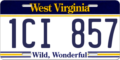 WV license plate 1CI857