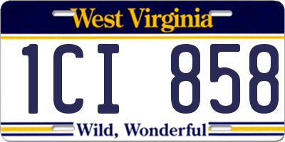 WV license plate 1CI858