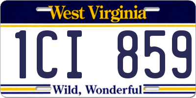 WV license plate 1CI859