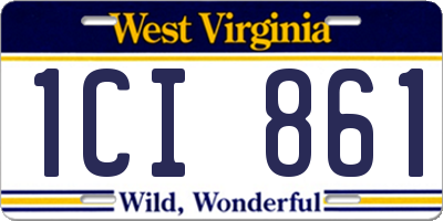 WV license plate 1CI861