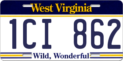 WV license plate 1CI862