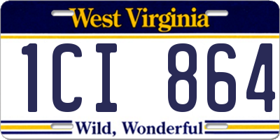 WV license plate 1CI864