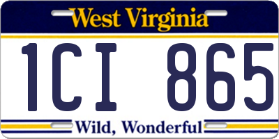 WV license plate 1CI865