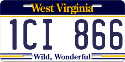 WV license plate 1CI866