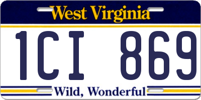 WV license plate 1CI869