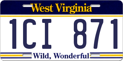 WV license plate 1CI871