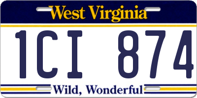 WV license plate 1CI874