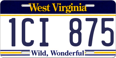 WV license plate 1CI875