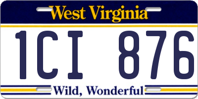 WV license plate 1CI876