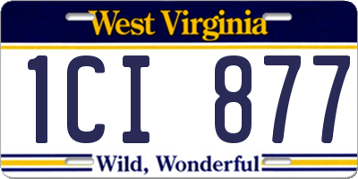 WV license plate 1CI877
