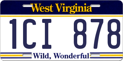 WV license plate 1CI878