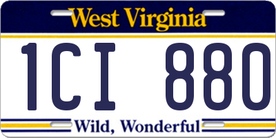 WV license plate 1CI880