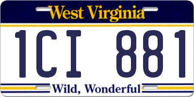 WV license plate 1CI881