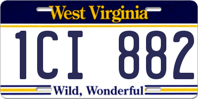 WV license plate 1CI882