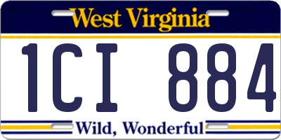 WV license plate 1CI884