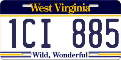 WV license plate 1CI885