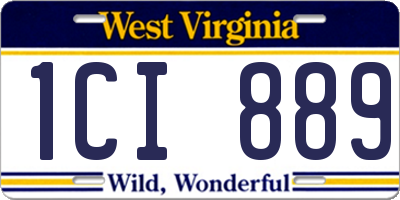 WV license plate 1CI889