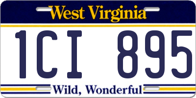WV license plate 1CI895