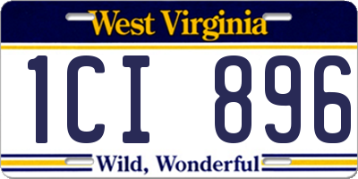 WV license plate 1CI896