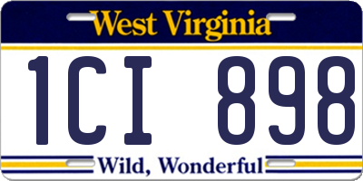 WV license plate 1CI898