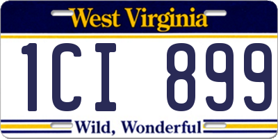 WV license plate 1CI899