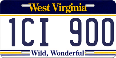 WV license plate 1CI900