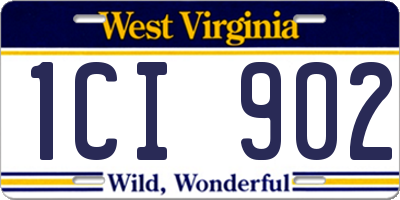 WV license plate 1CI902