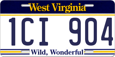 WV license plate 1CI904