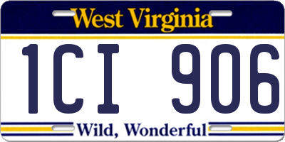 WV license plate 1CI906
