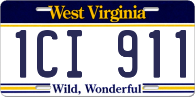 WV license plate 1CI911