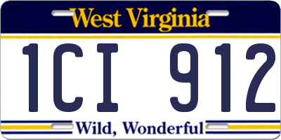 WV license plate 1CI912