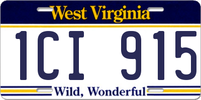 WV license plate 1CI915