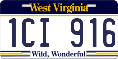 WV license plate 1CI916