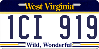 WV license plate 1CI919